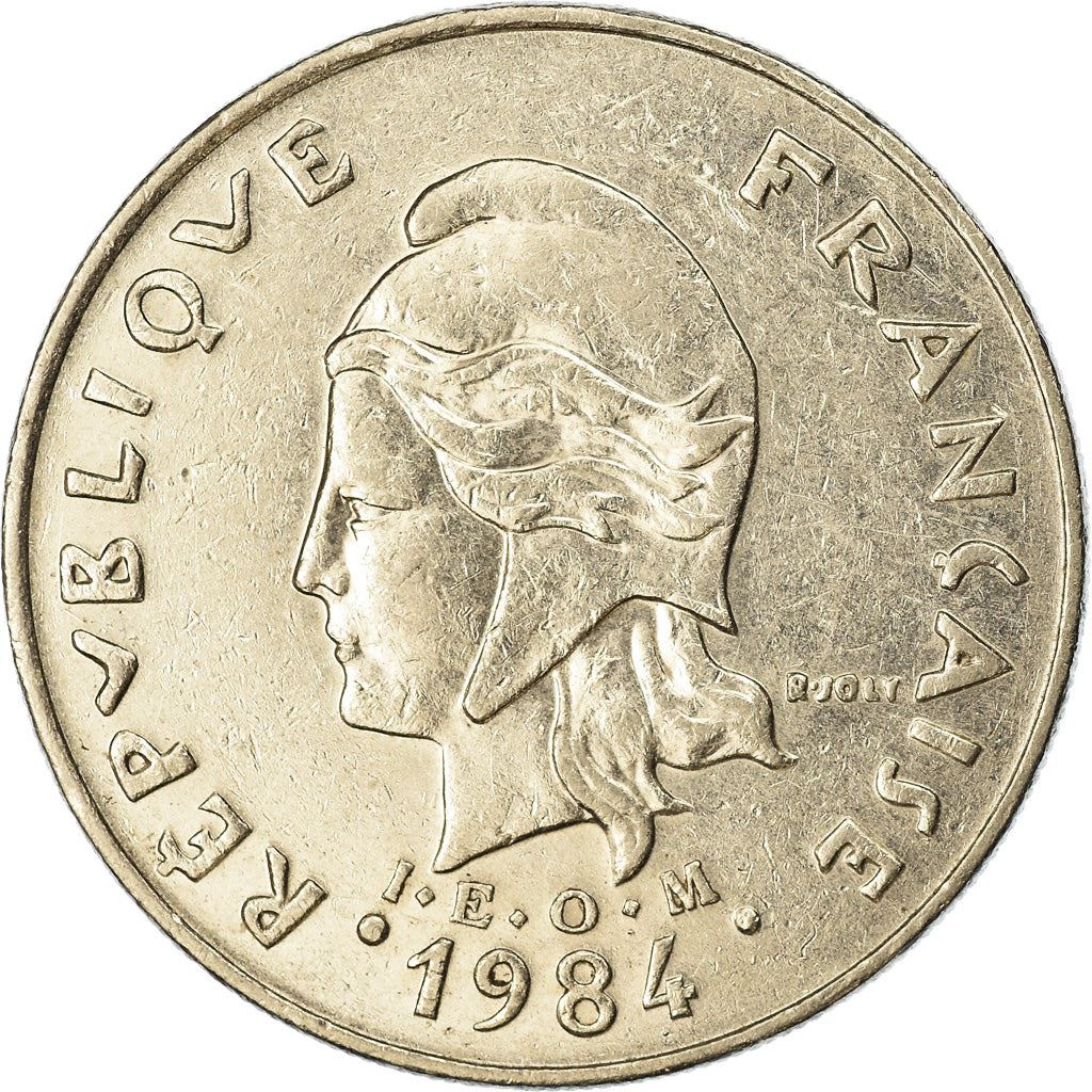 French Polynesia Coin French Polynesian 20 Francs | Marianne | Phrygian Cap | Flowers | KM9 | 1972 - 2005