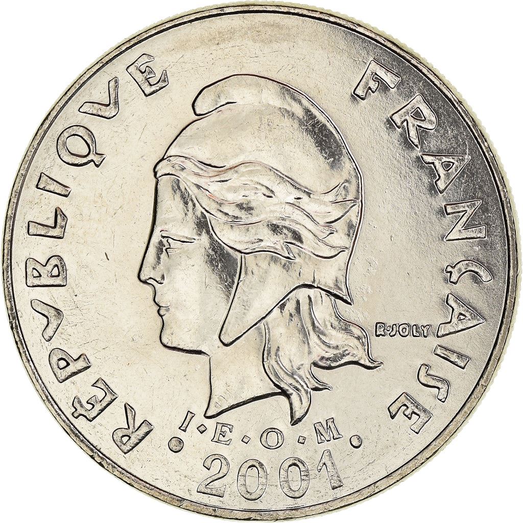 French Polynesia Coin French Polynesian 20 Francs | Marianne | Phrygian Cap | Flowers | KM9 | 1972 - 2005