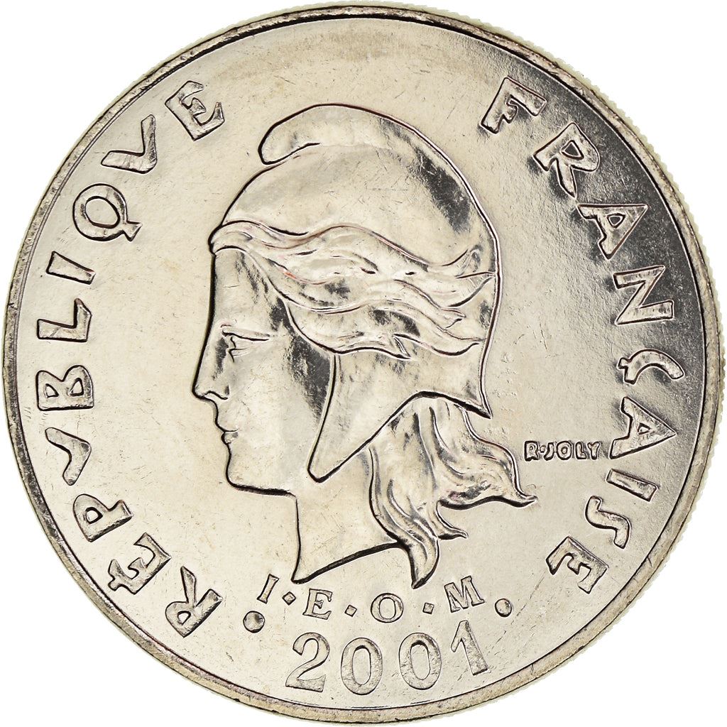 French Polynesia Coin French Polynesian 20 Francs | Marianne | Phrygian Cap | Flowers | KM9 | 1972 - 2005