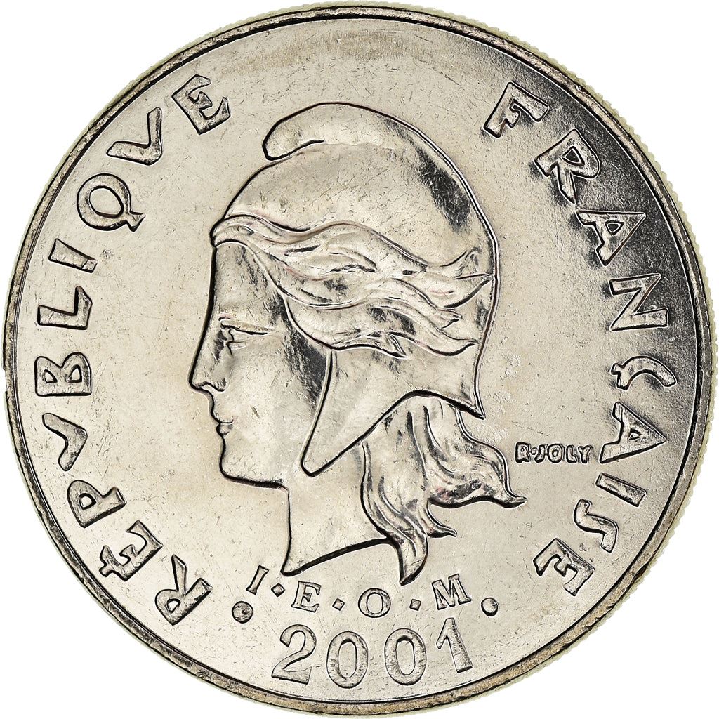 French Polynesia Coin French Polynesian 20 Francs | Marianne | Phrygian Cap | Flowers | KM9 | 1972 - 2005