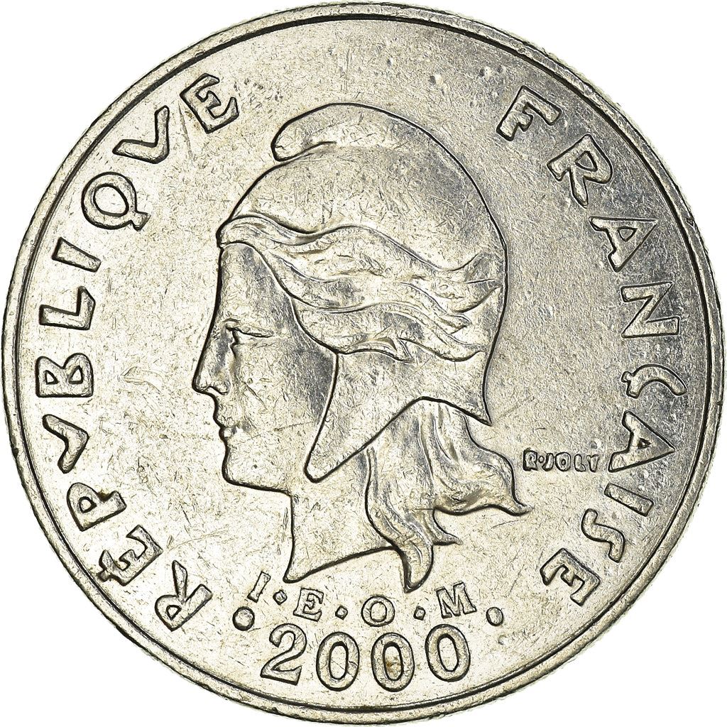 French Polynesia Coin French Polynesian 20 Francs | Marianne | Phrygian Cap | Flowers | KM9 | 1972 - 2005