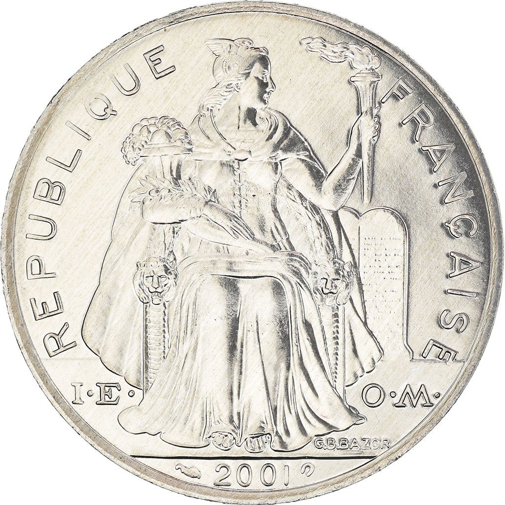 French Polynesia Coin French Polynesian 5 Francs | Liberty Sitting | Throne | Palm Tree | Sailboat | KM12 | 1975 - 2020