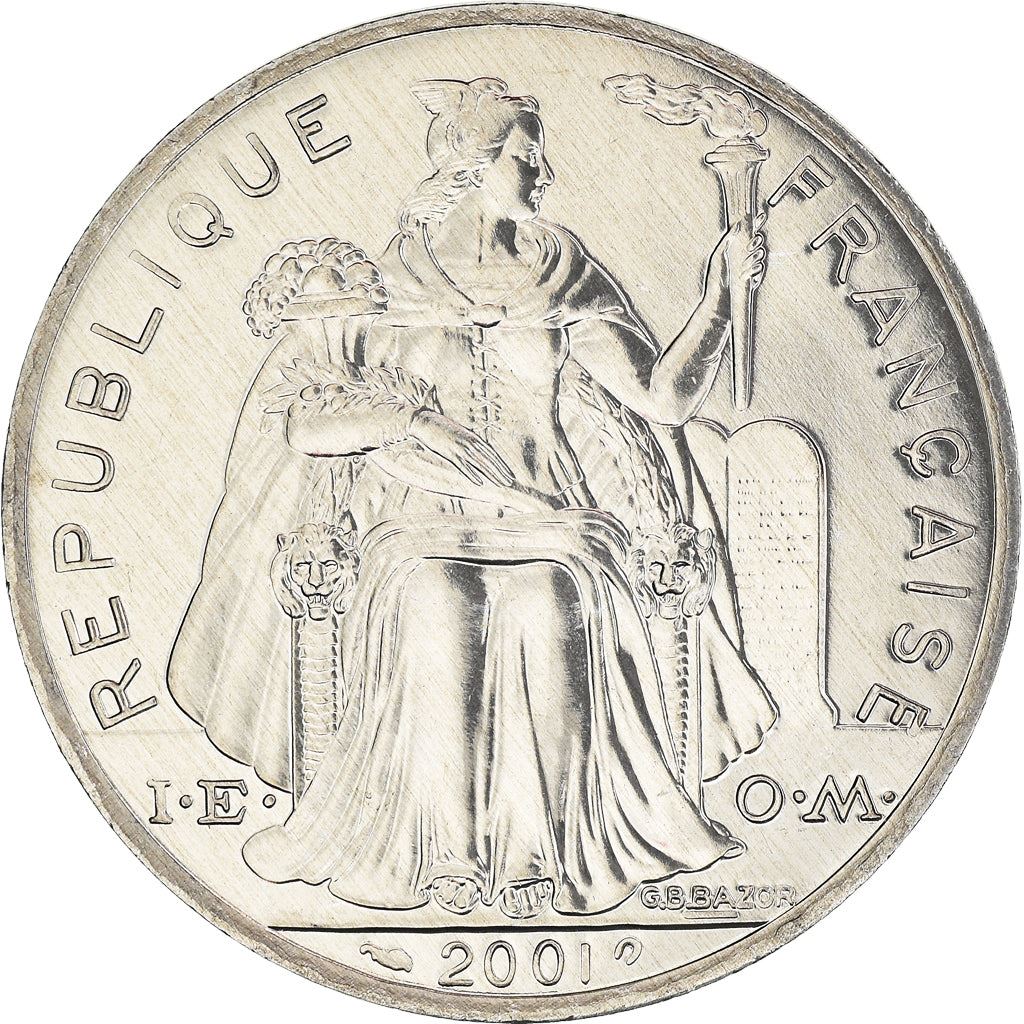 French Polynesia Coin French Polynesian 5 Francs | Liberty Sitting | Throne | Palm Tree | Sailboat | KM12 | 1975 - 2020