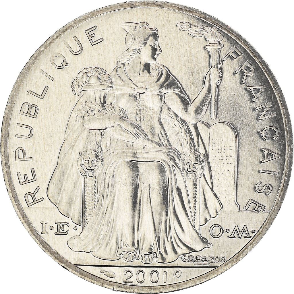 French Polynesia Coin French Polynesian 5 Francs | Liberty Sitting | Throne | Palm Tree | Sailboat | KM12 | 1975 - 2020