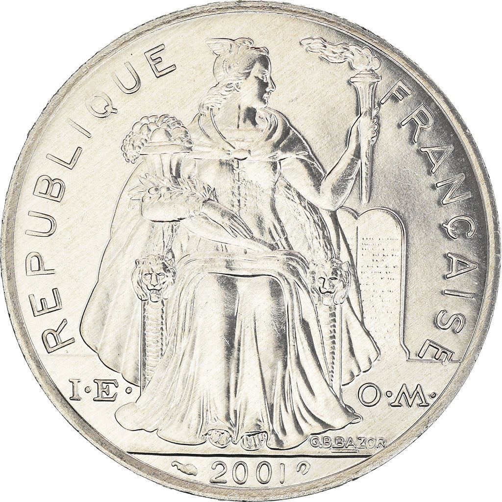 French Polynesia Coin French Polynesian 5 Francs | Liberty Sitting | Throne | Palm Tree | Sailboat | KM12 | 1975 - 2020