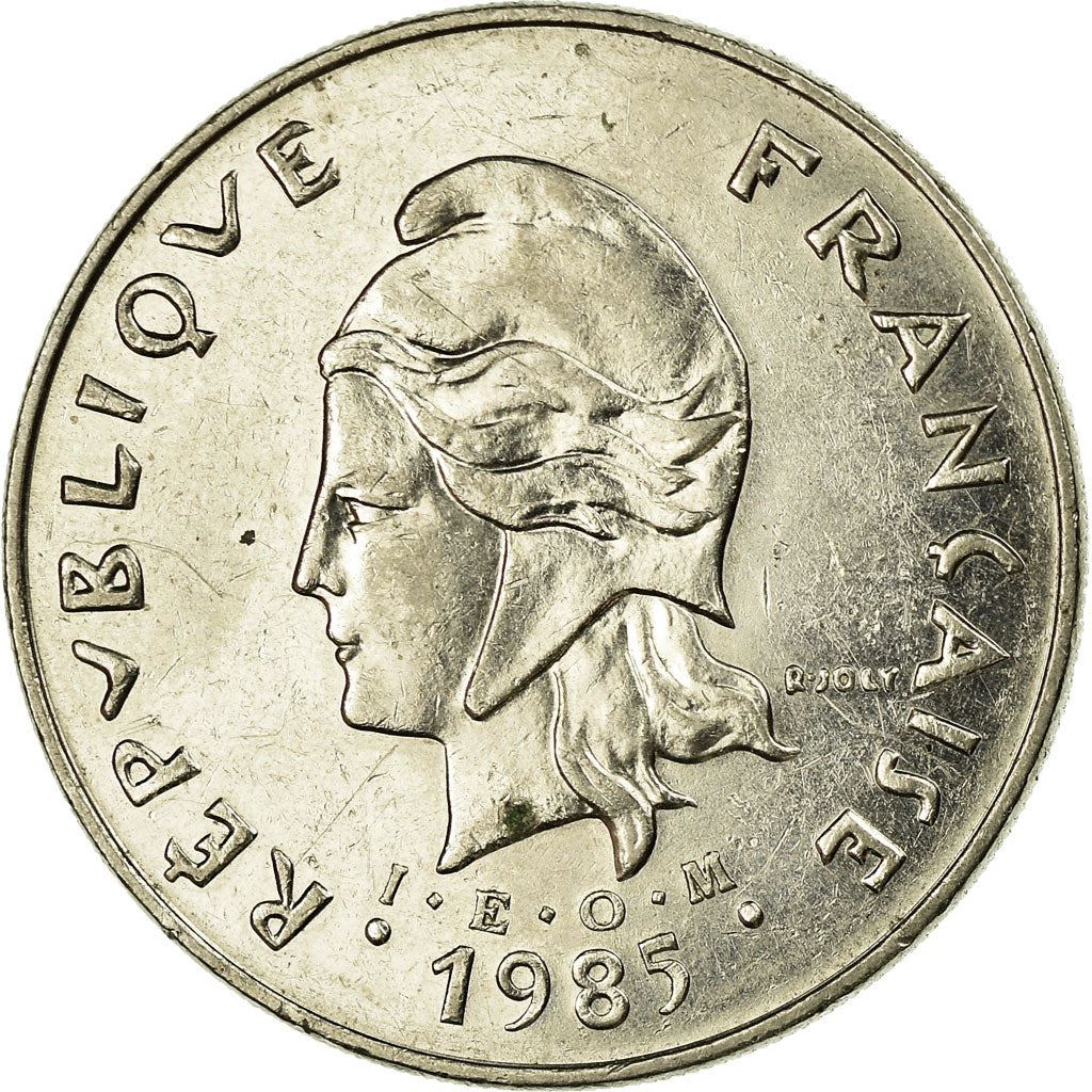 French Polynesia Coin French Polynesian 50 Francs | Marianne | Phrygian Cap | Moorea Harbor | KM13 | 1975 - 2005