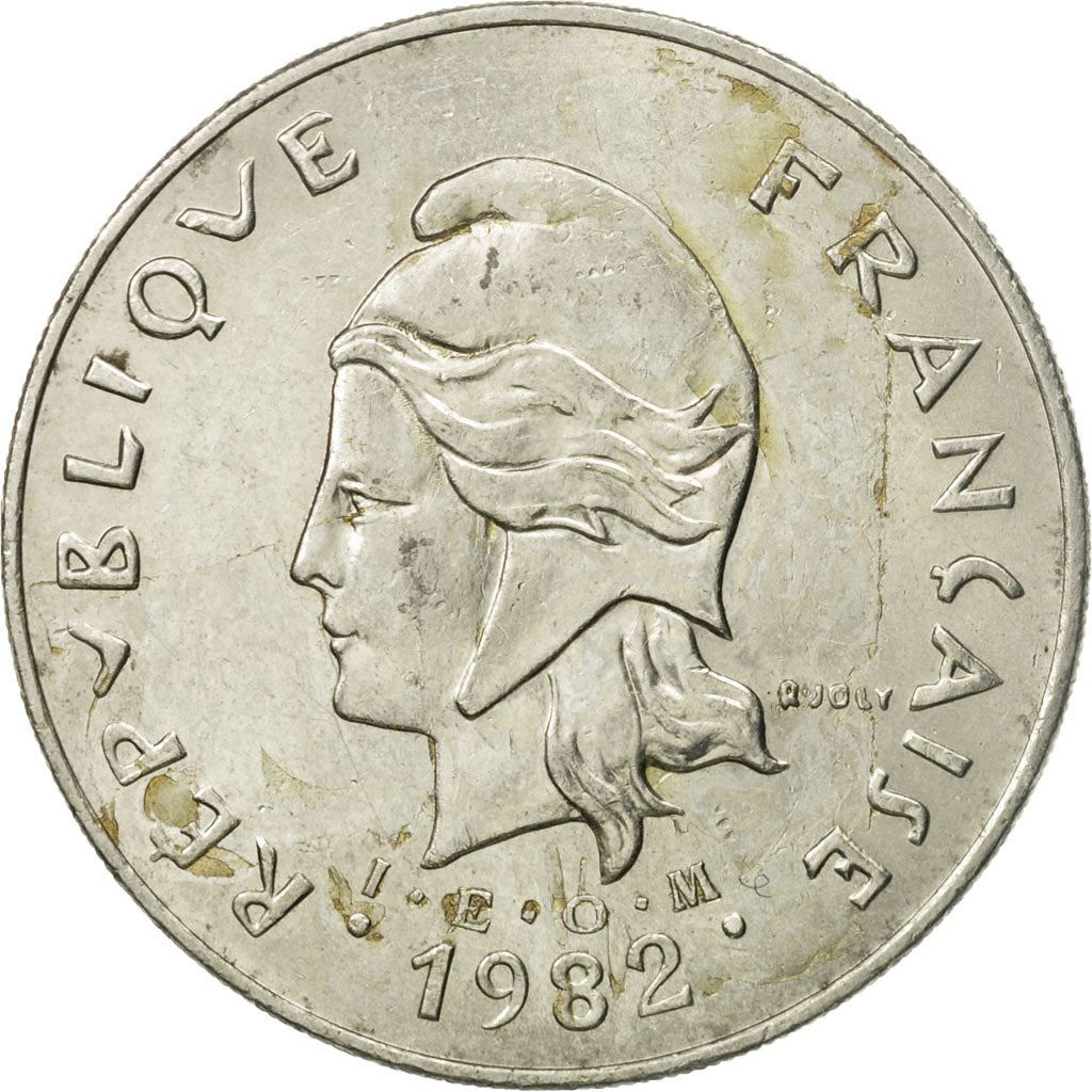 French Polynesia Coin French Polynesian 50 Francs | Marianne | Phrygian Cap | Moorea Harbor | KM13 | 1975 - 2005