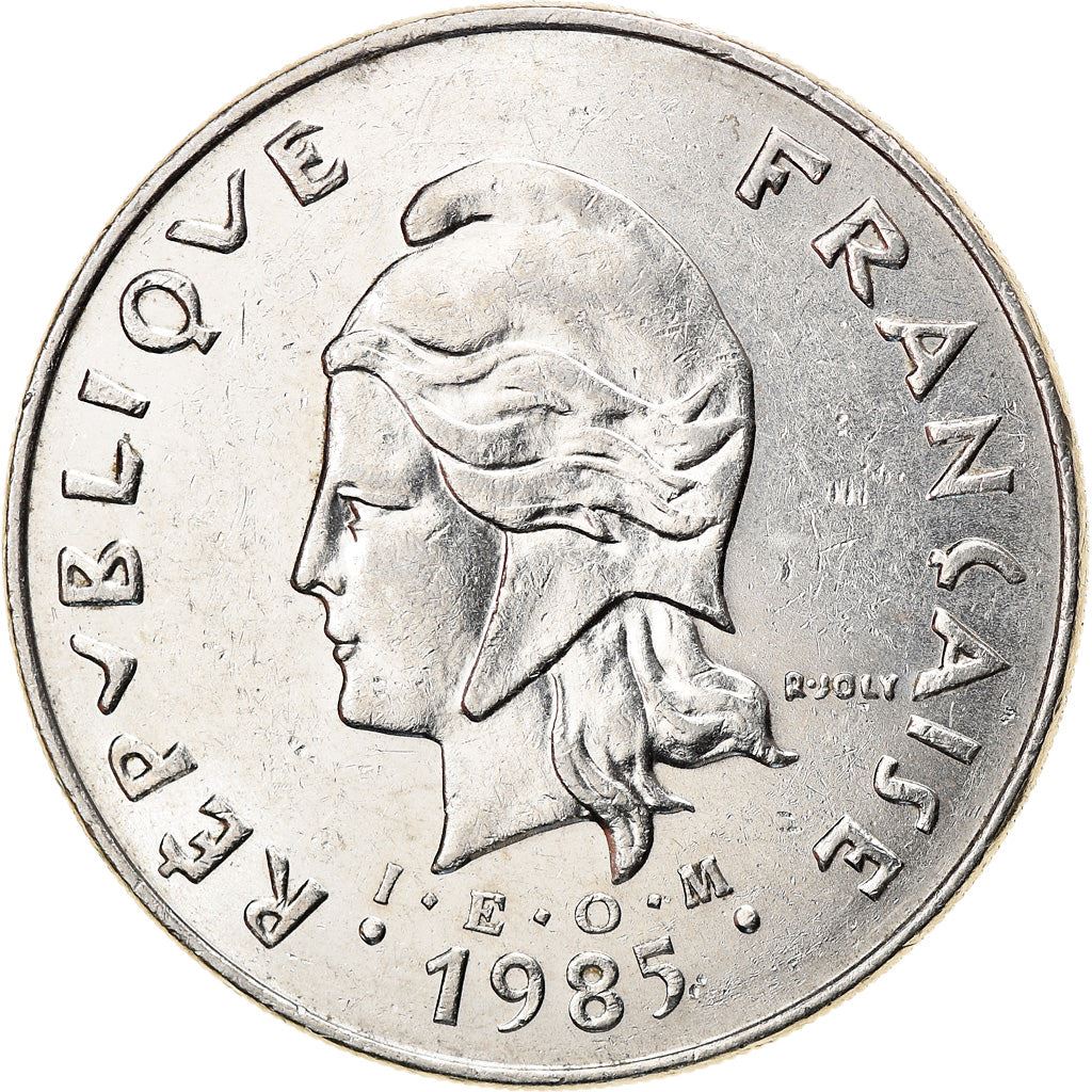 French Polynesia Coin French Polynesian 50 Francs | Marianne | Phrygian Cap | Moorea Harbor | KM13 | 1975 - 2005