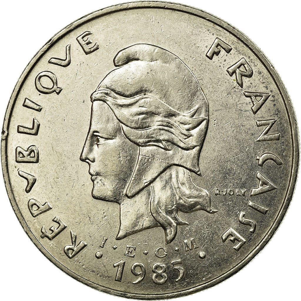 French Polynesia Coin French Polynesian 50 Francs | Marianne | Phrygian Cap | Moorea Harbor | KM13 | 1975 - 2005