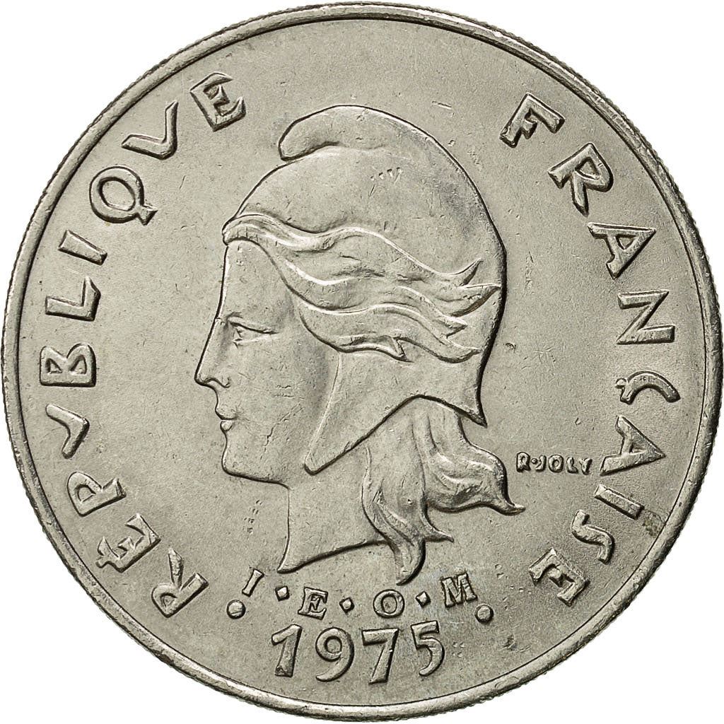 French Polynesia Coin French Polynesian 50 Francs | Marianne | Phrygian Cap | Moorea Harbor | KM13 | 1975 - 2005