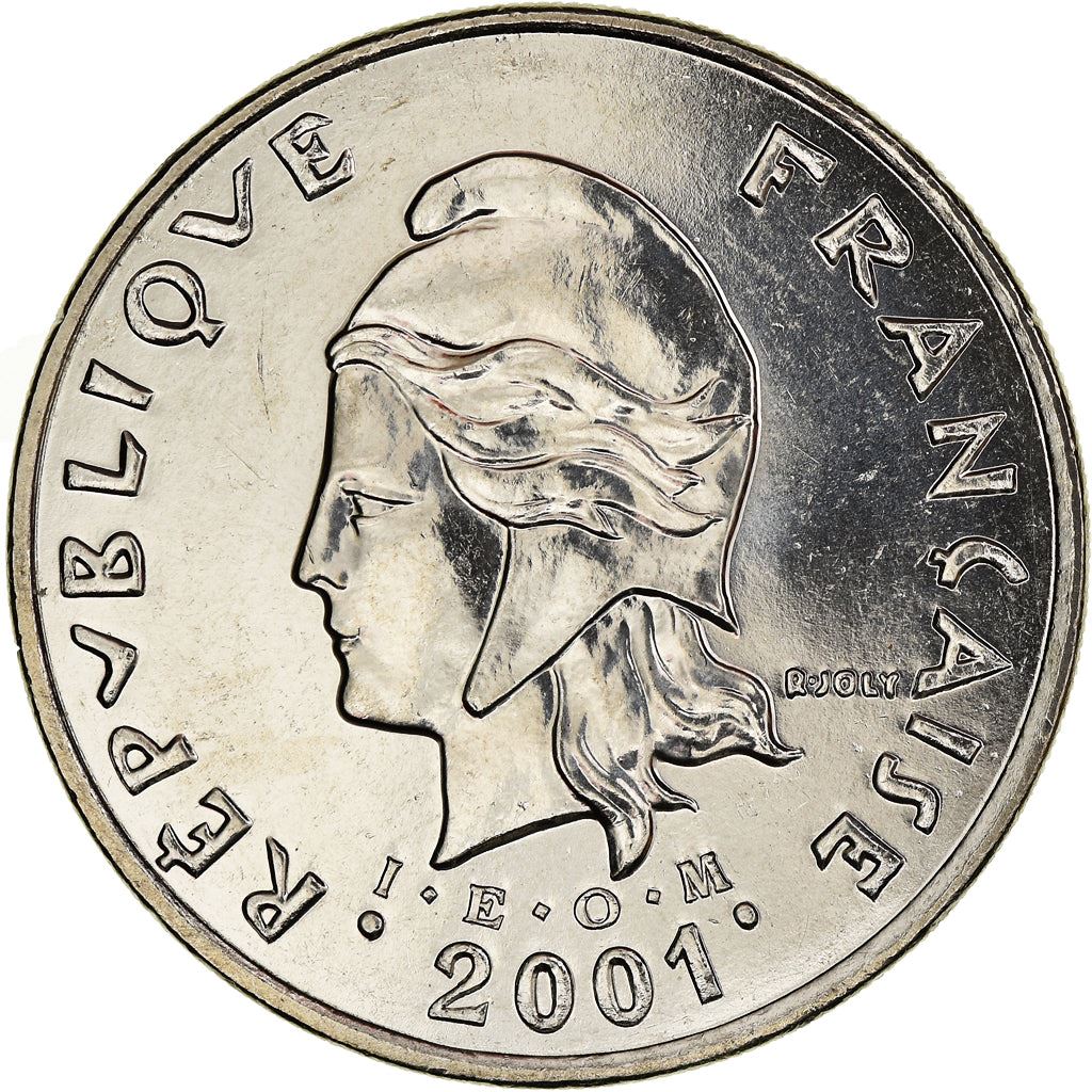 French Polynesia Coin French Polynesian 50 Francs | Marianne | Phrygian Cap | Moorea Harbor | KM13 | 1975 - 2005