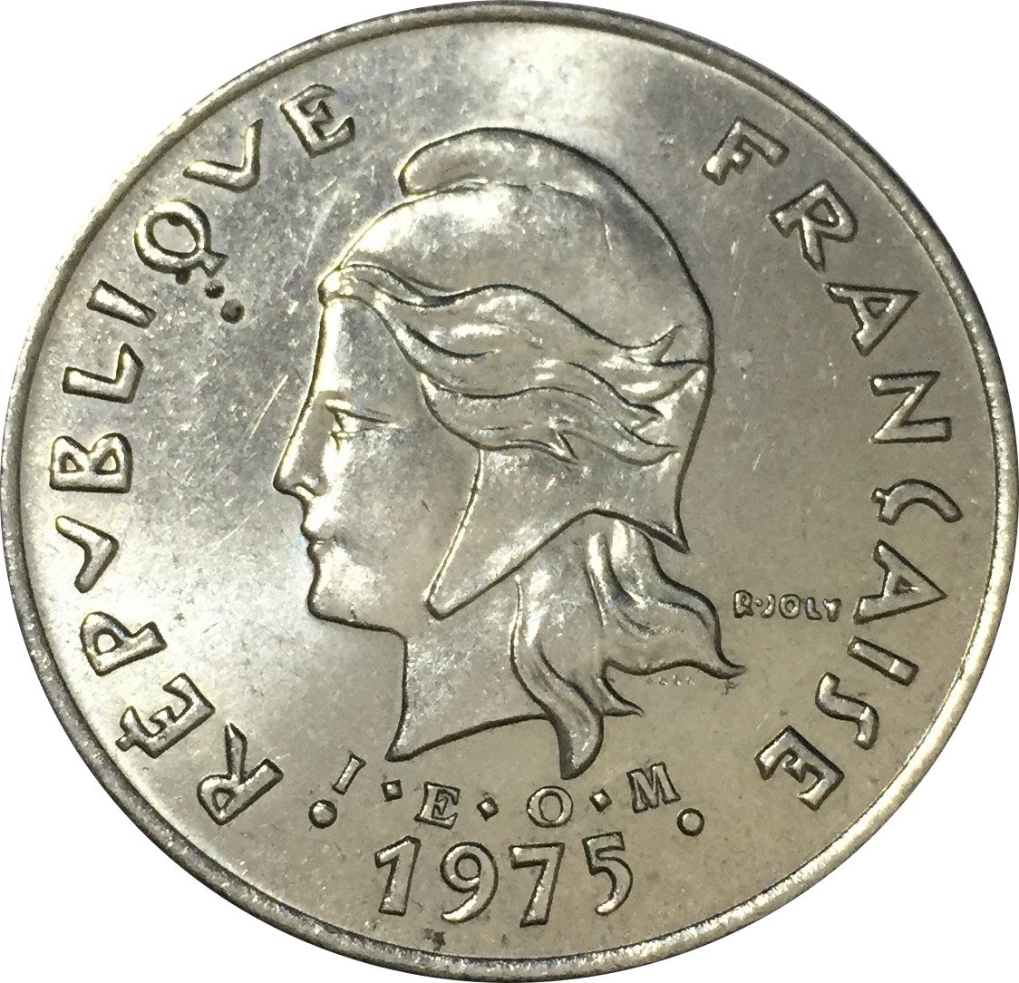 French Polynesia Coin French Polynesian 50 Francs | Marianne | Phrygian Cap | Moorea Harbor | KM13 | 1975 - 2005