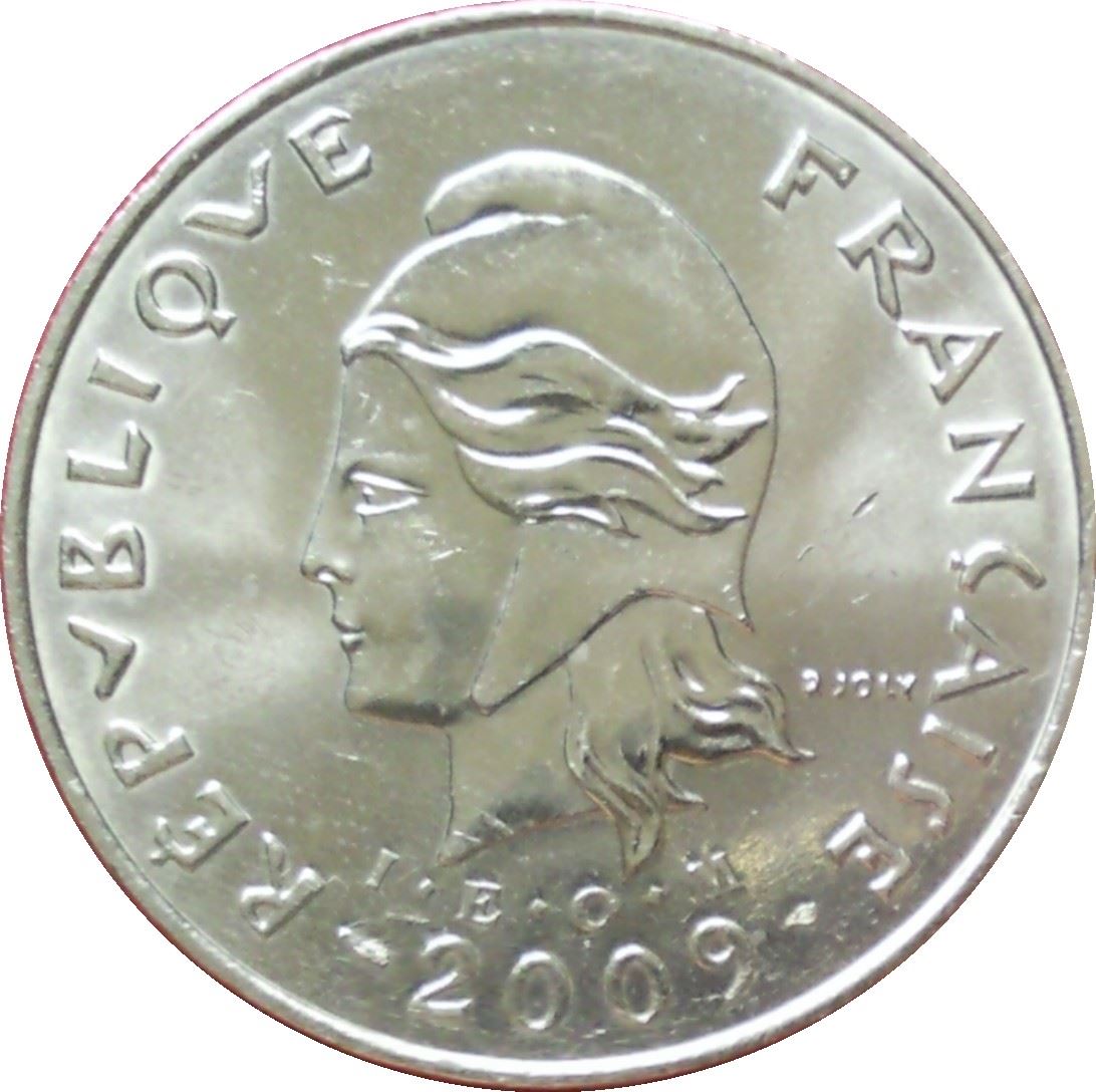 French Polynesia Coin French Polynesian 50 Francs | Marianne | Phrygian Cap | Moorea Harbor | KM13a | 2006 - 2019