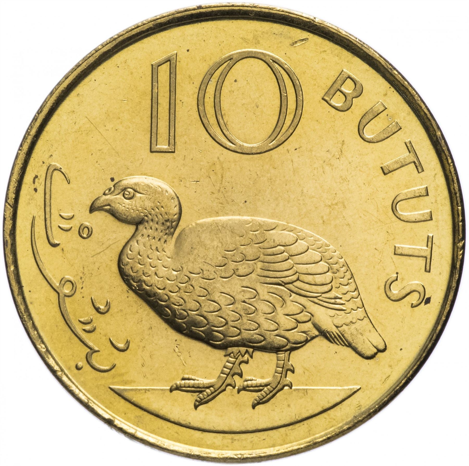 Gambia 10 Bututs Coin | Double-spurred francolin | KM56 | 1998