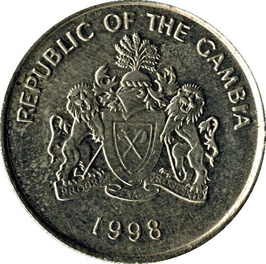 Gambia 25 Bututs Coin | Oil Palm | KM57 | 1998