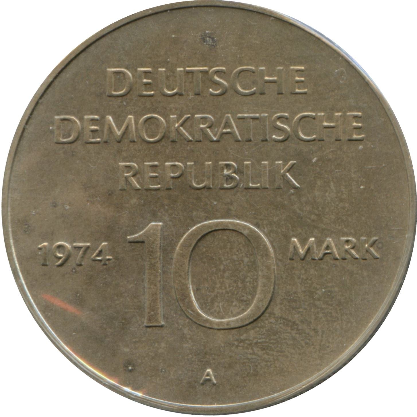 German Democratic Republic 10 Mark Coin | GDR Anniversary | KM50 | 1974