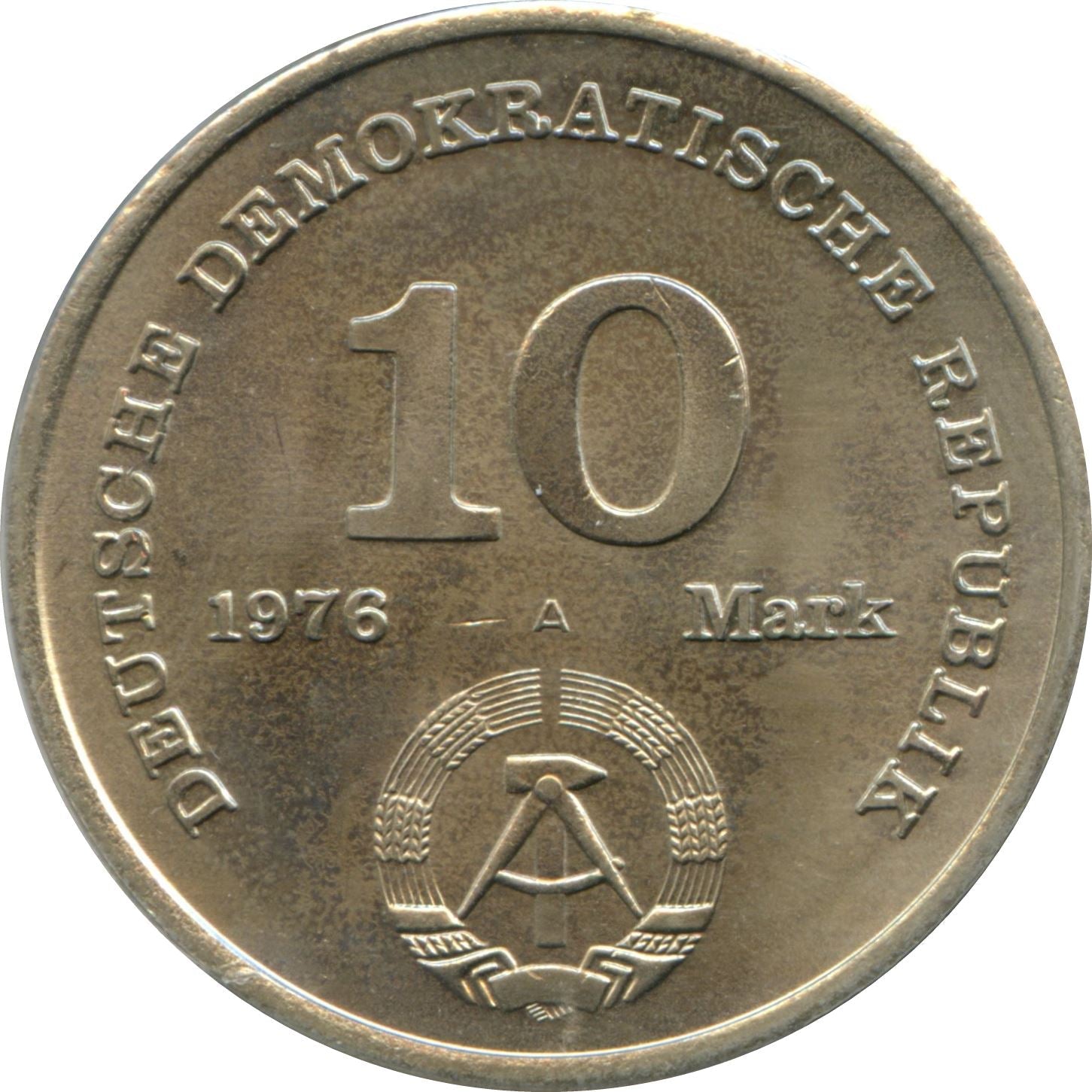 German Democratic Republic 10 Mark Coin | National Army | KM61 | 1976