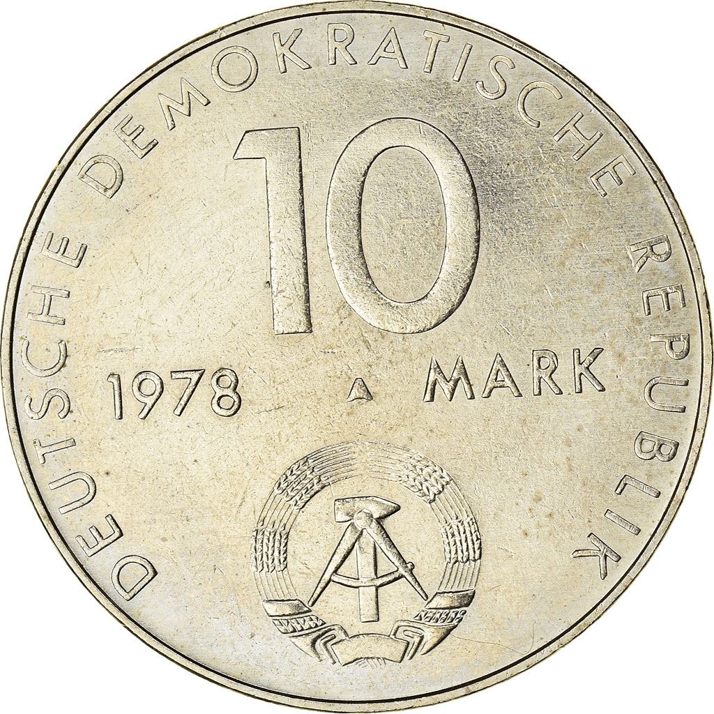 German Democratic Republic 10 Mark Coin | Rocket | Earth | KM70 | 1978