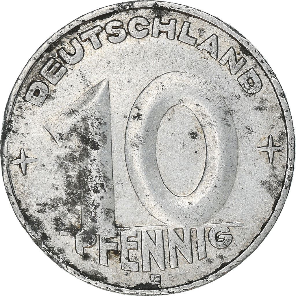 German Democratic Republic 10 Pfennig Coin | Star | Hammer | Compass | KM7 | 1952 - 1953