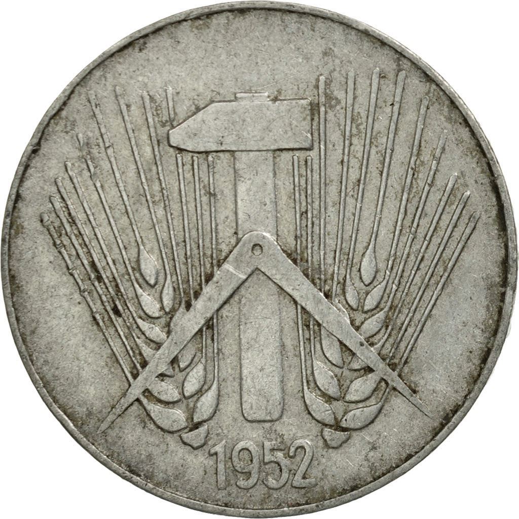 German Democratic Republic 10 Pfennig Coin | Star | Hammer | Compass | KM7 | 1952 - 1953