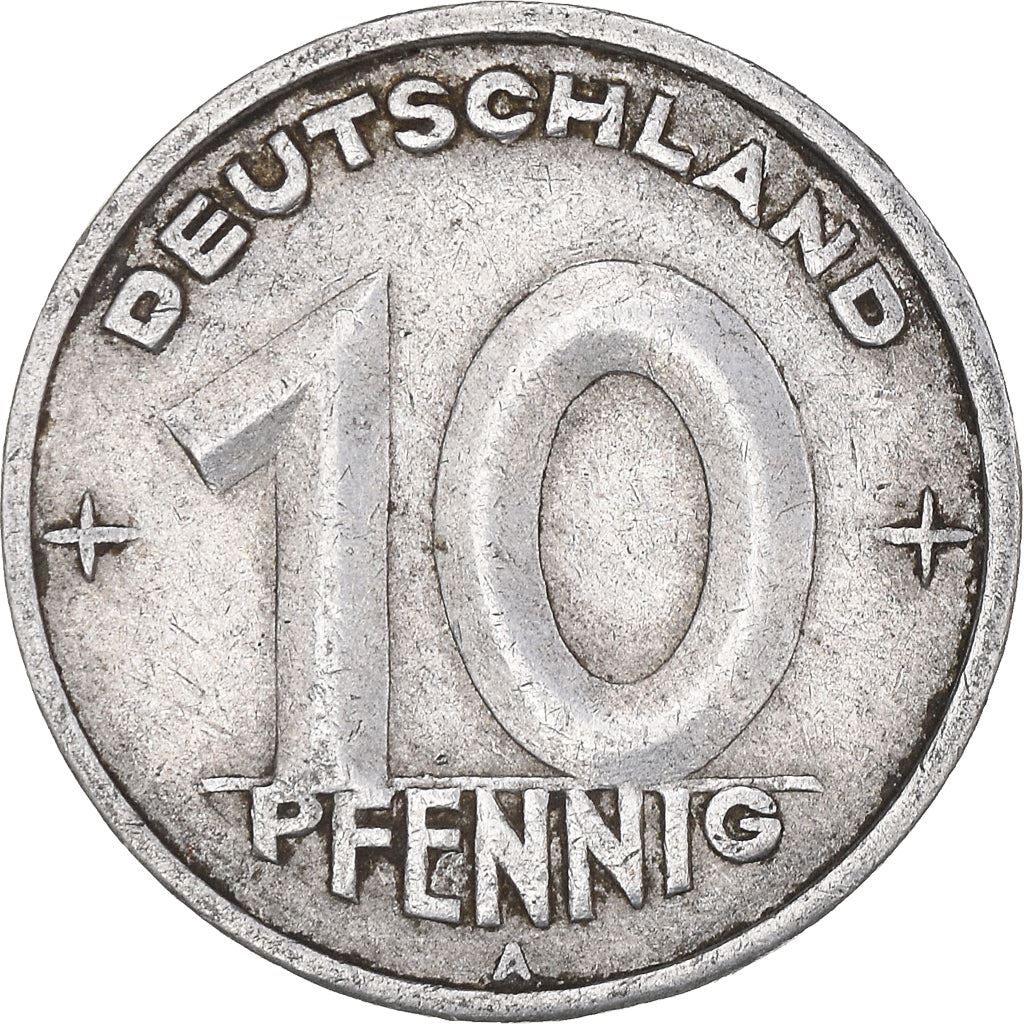 German Democratic Republic 10 Pfennig Coin | Toothed Wheel | KM3 | 1948 - 1950