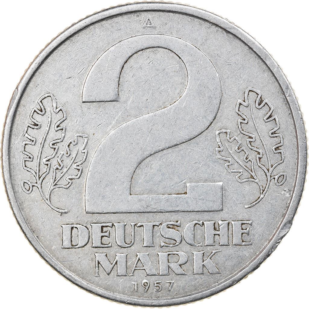 German Democratic Republic 2 Deutsche Mark Coin | Hammer | Compas | KM14 | 1957