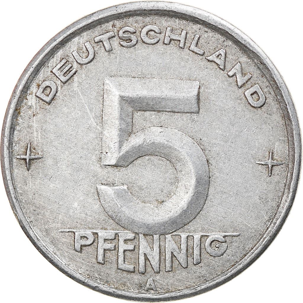 German Democratic Republic 5 Pfennig Coin | Wheat Ear | Toothed Wheel | KM2 | 1948 - 1950