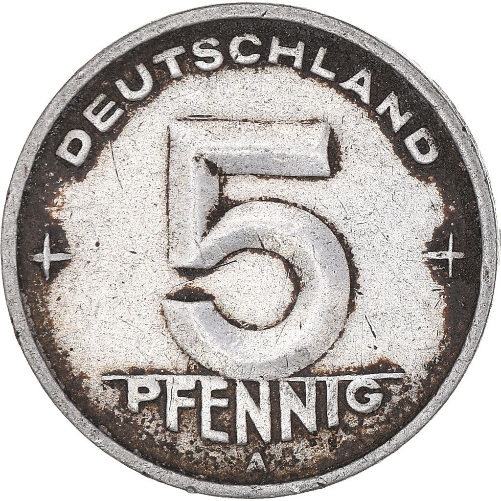 German Democratic Republic 5 Pfennig Coin | Wheat Ear | Toothed Wheel | KM2 | 1948 - 1950