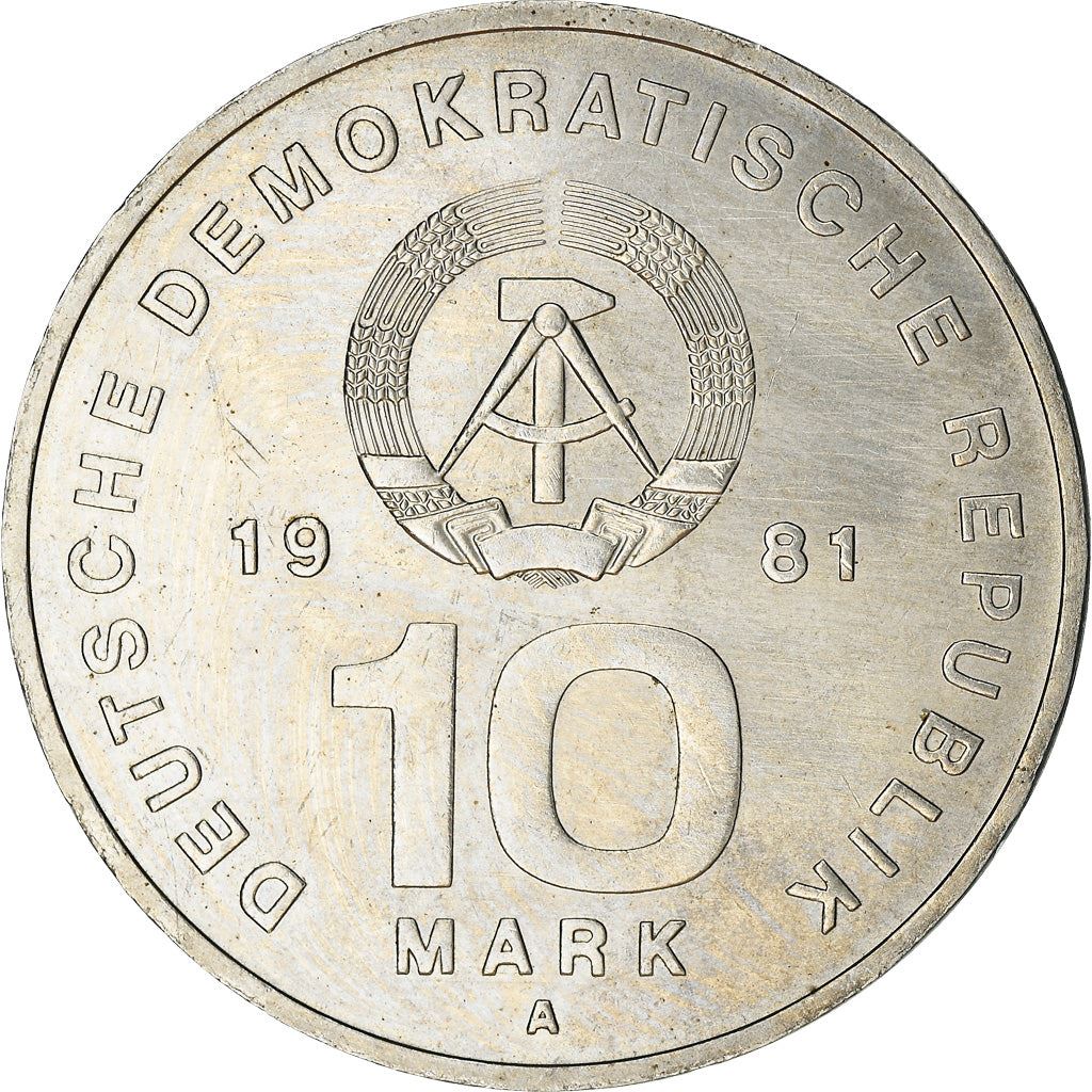 German Democratic Republic Coin Germany 10 Mark | National Army | Tank | Aircraft | KM80 | 1981