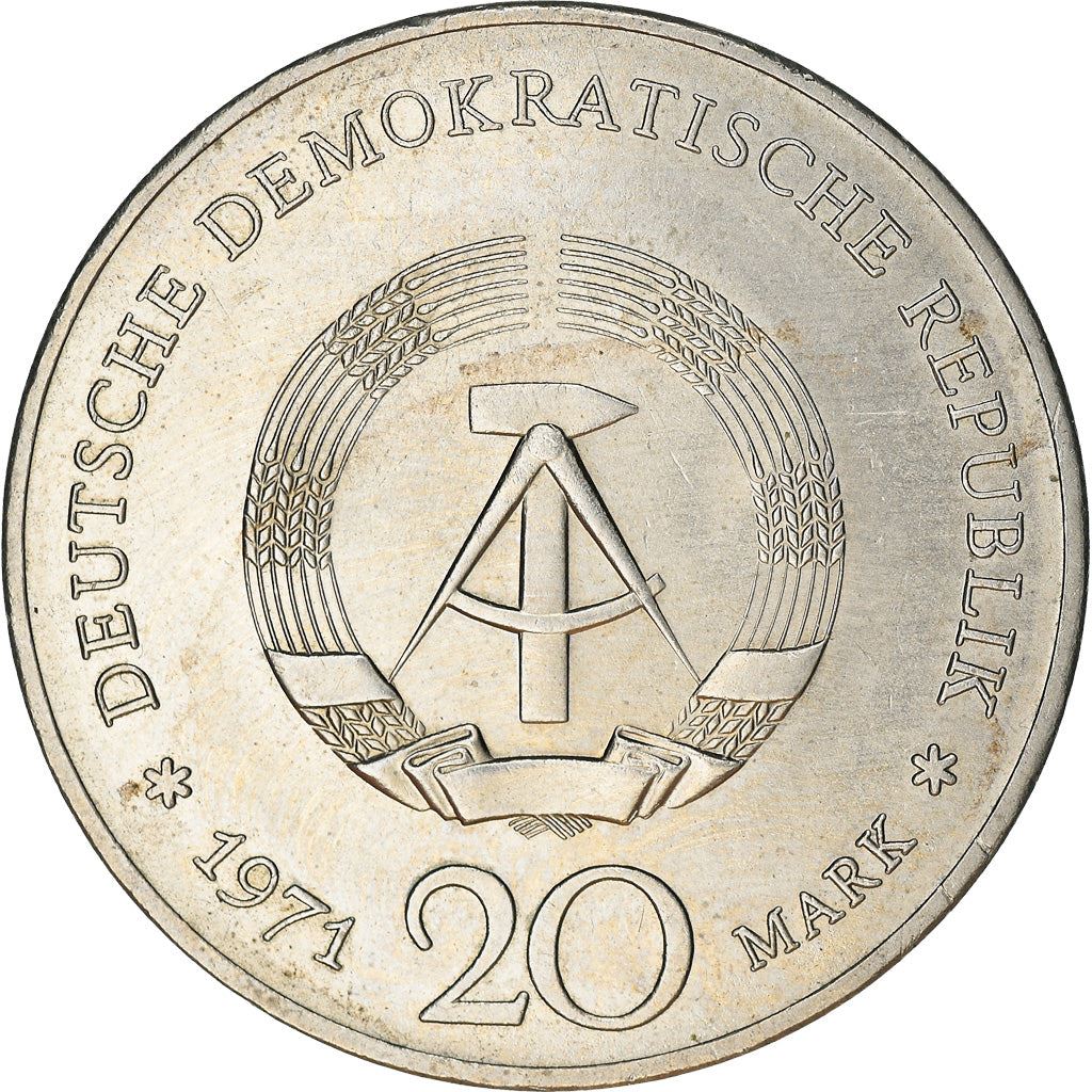 German Democratic Republic Coin Germany 20 Mark | Heinrich Mann | KM33 | 1971