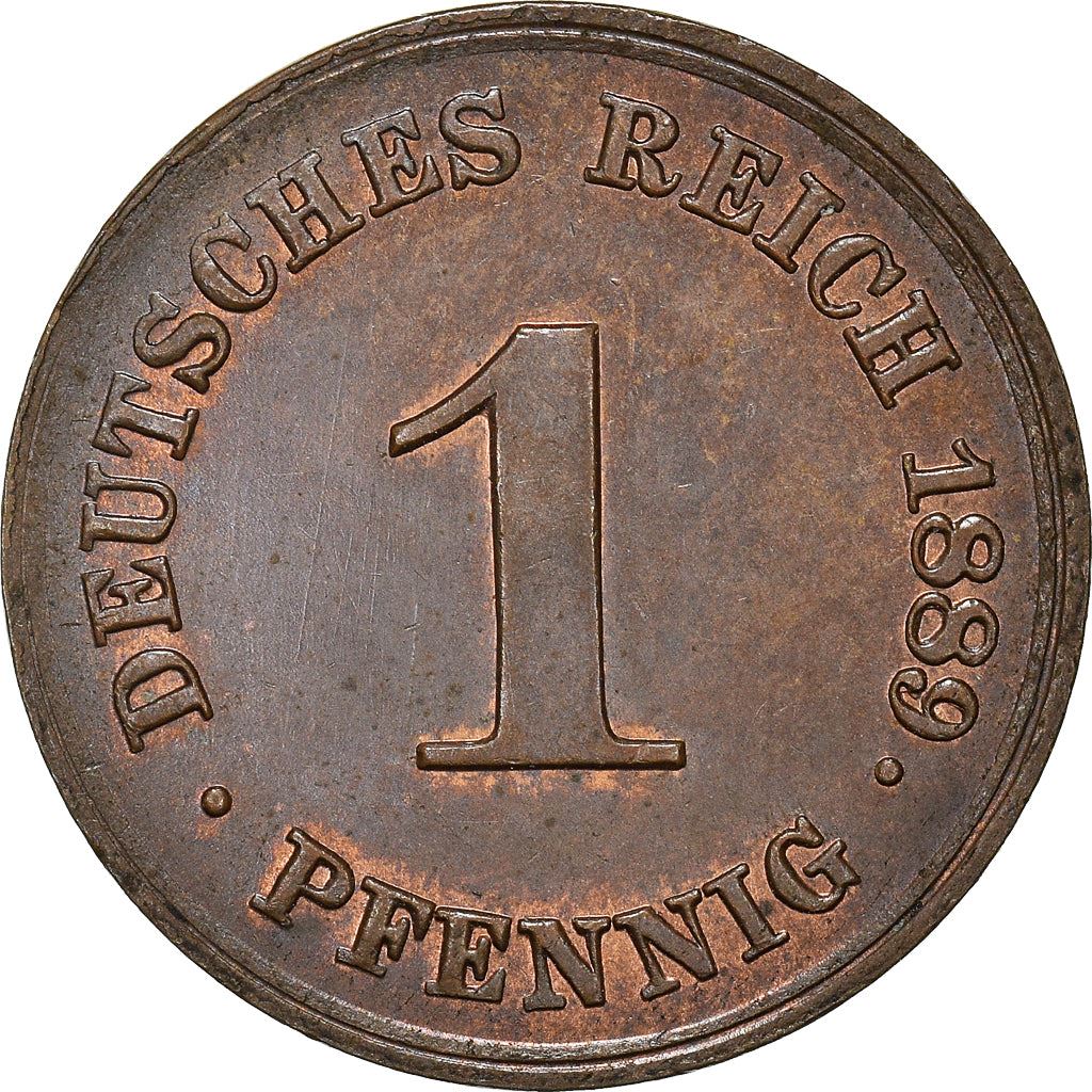 German Empire 1 Pfennig Coin | Deutsches Reich | Wilhelm I Type 1 | KM1 | 1873 - 1889