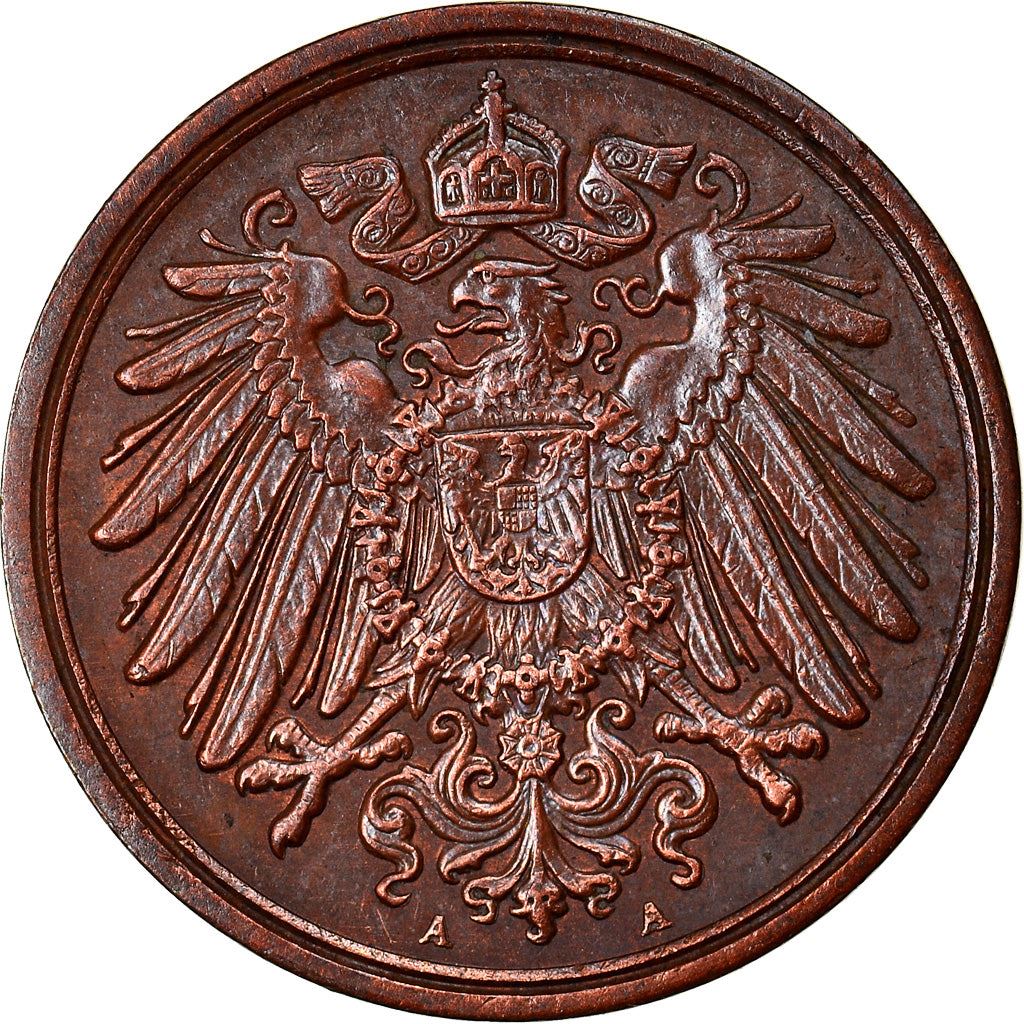 German Empire 1 Pfennig Coin | Deutsches Reich | Wilhelm II | Type 2 | KM10 1890 - 1916