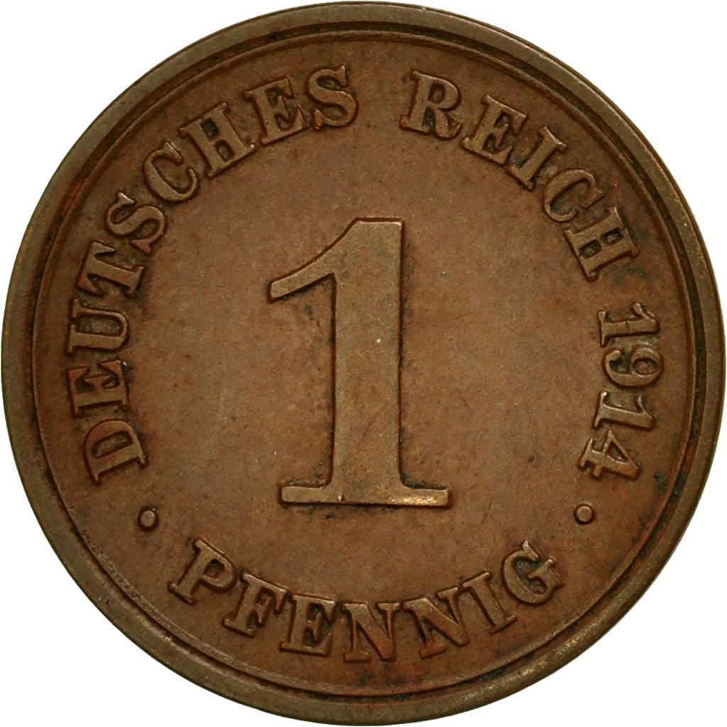 German Empire 1 Pfennig Coin | Deutsches Reich | Wilhelm II | Type 2 | KM10 1890 - 1916