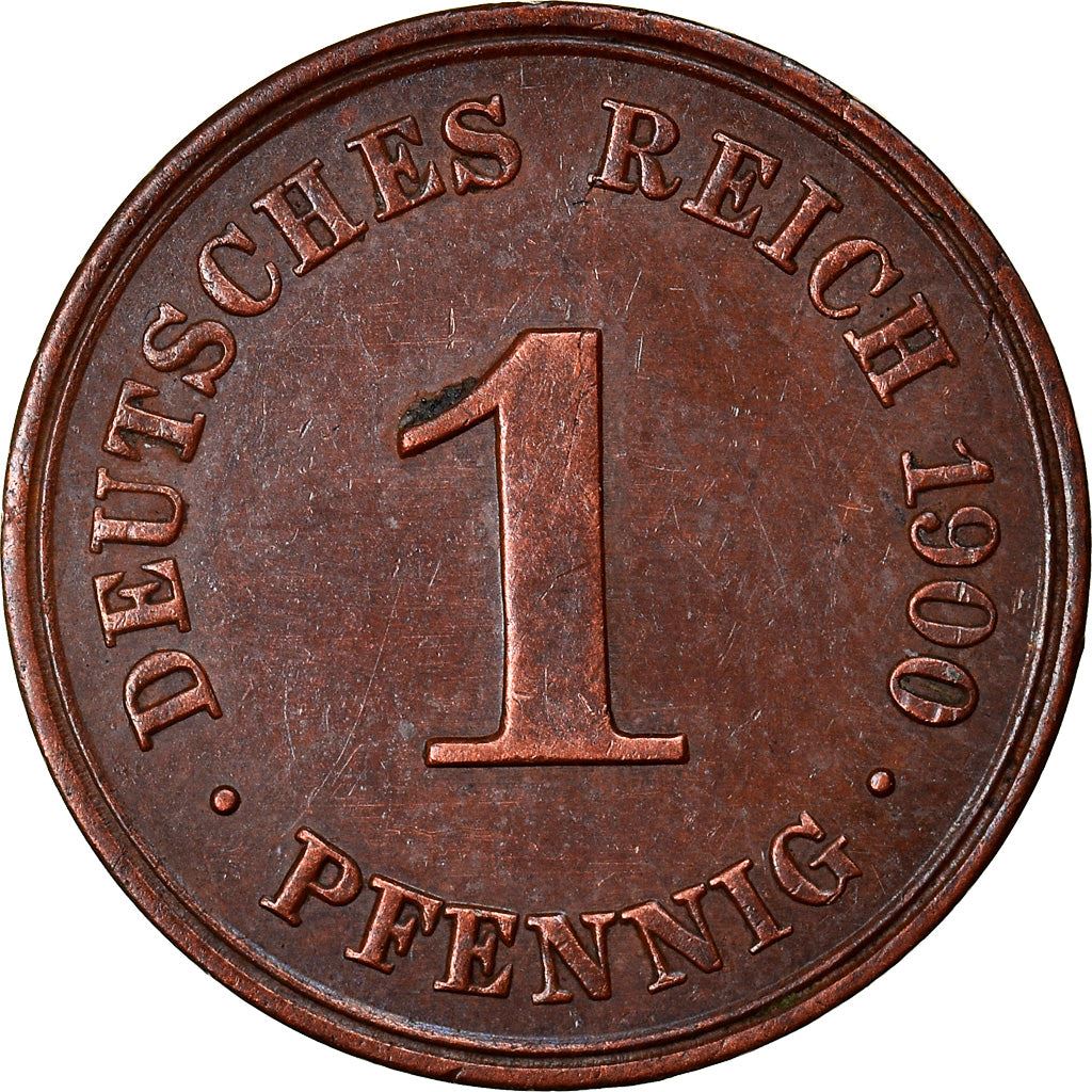 German Empire 1 Pfennig Coin | Deutsches Reich | Wilhelm II | Type 2 | KM10 1890 - 1916