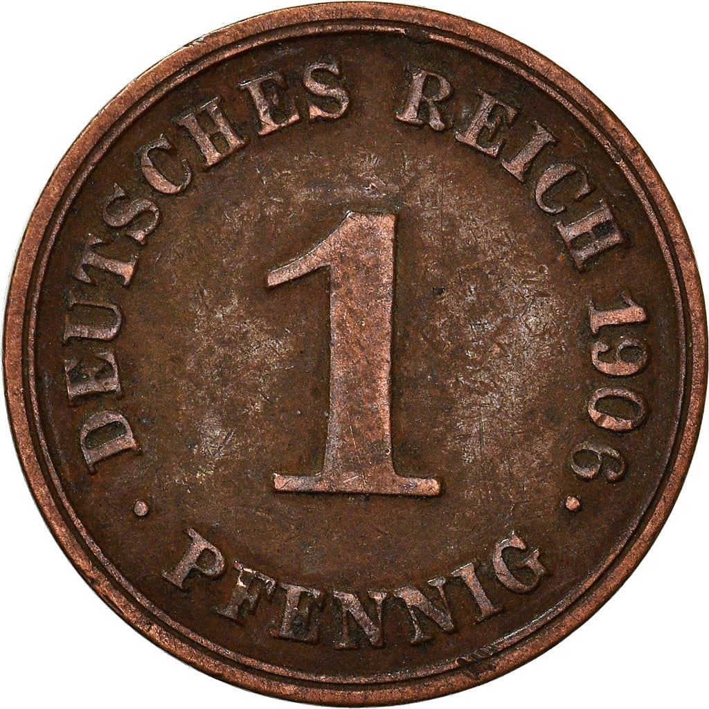 German Empire 1 Pfennig Coin | Deutsches Reich | Wilhelm II | Type 2 | KM10 1890 - 1916