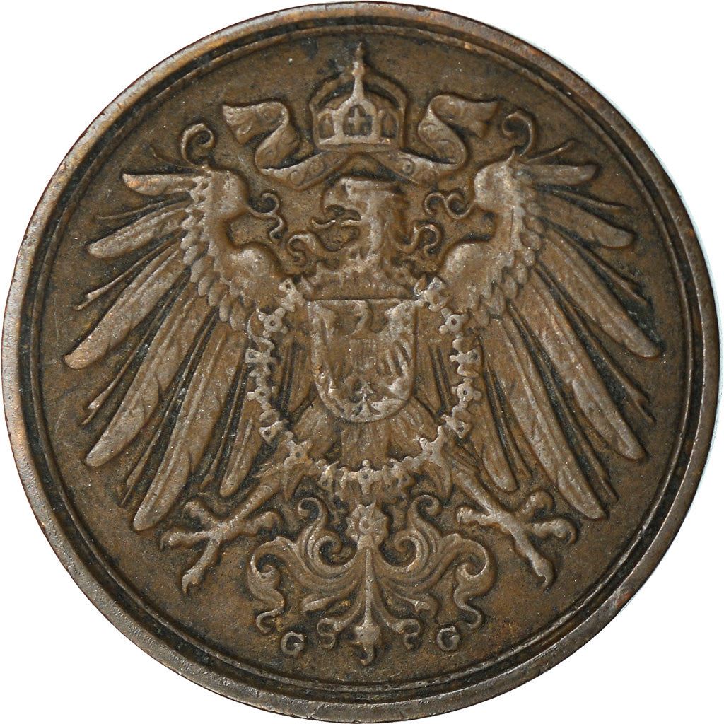 German Empire 1 Pfennig Coin | Deutsches Reich | Wilhelm II | Type 2 | KM10 1890 - 1916