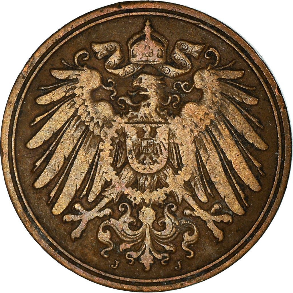 German Empire 1 Pfennig Coin | Deutsches Reich | Wilhelm II | Type 2 | KM10 1890 - 1916