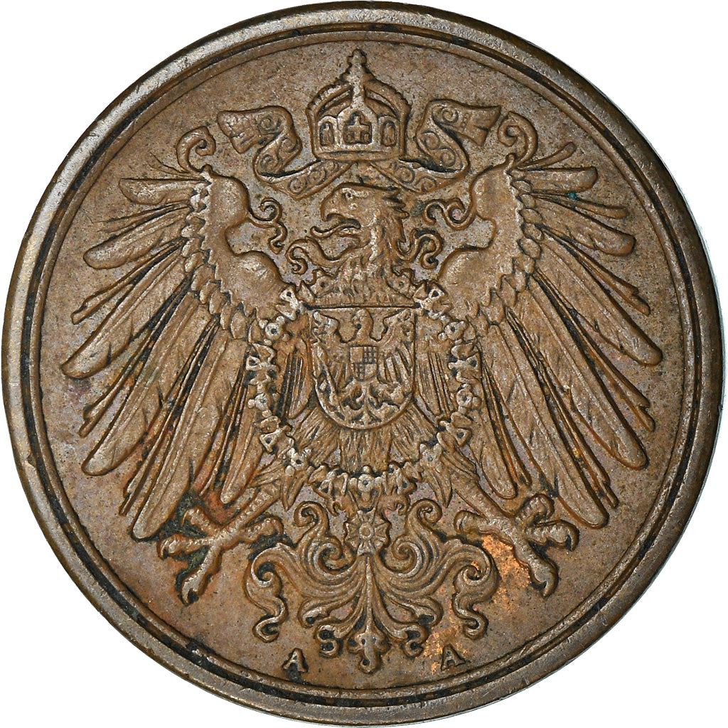 German Empire 1 Pfennig Coin | Deutsches Reich | Wilhelm II | Type 2 | KM10 1890 - 1916