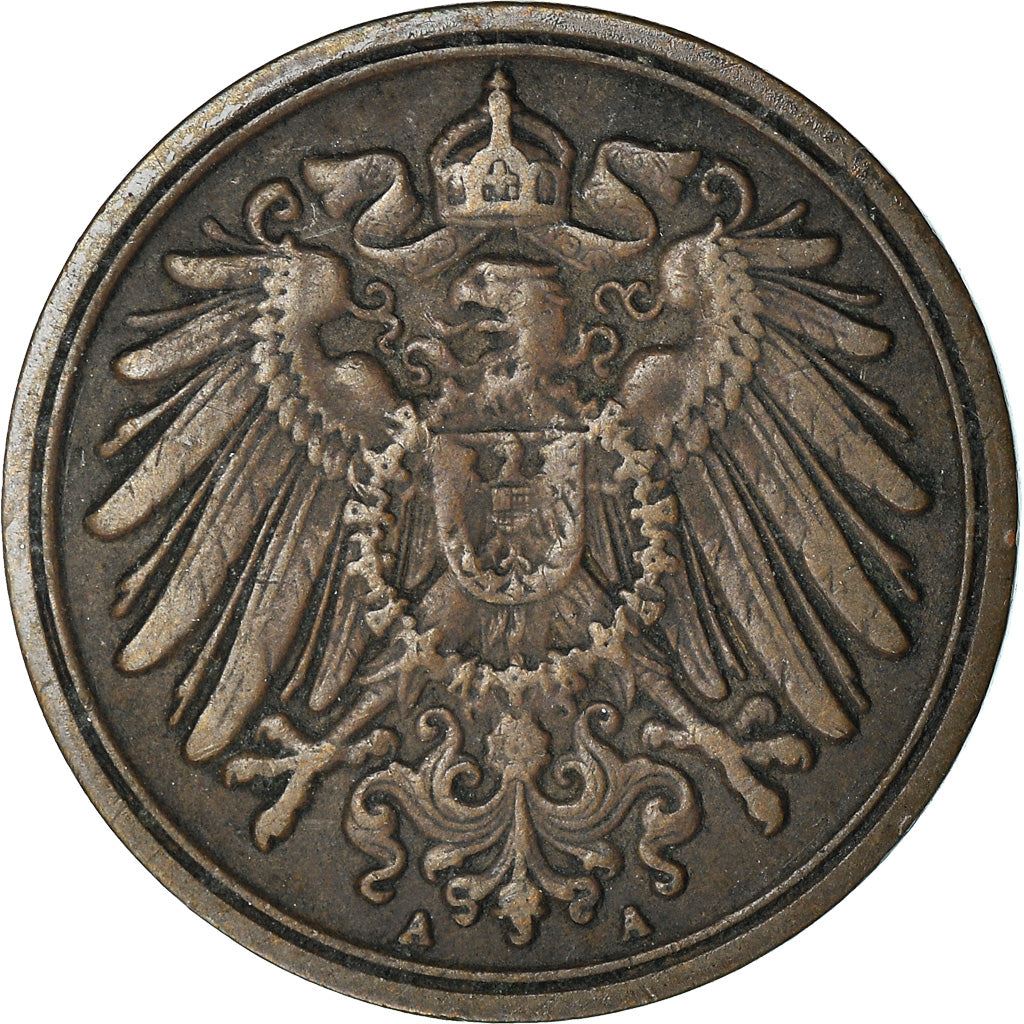 German Empire 1 Pfennig Coin | Deutsches Reich | Wilhelm II | Type 2 | KM10 1890 - 1916