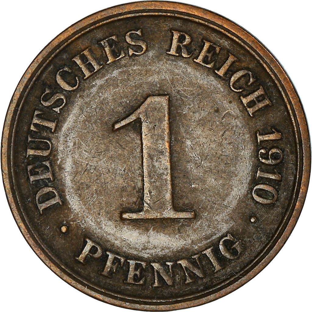 German Empire 1 Pfennig Coin | Deutsches Reich | Wilhelm II | Type 2 | KM10 1890 - 1916