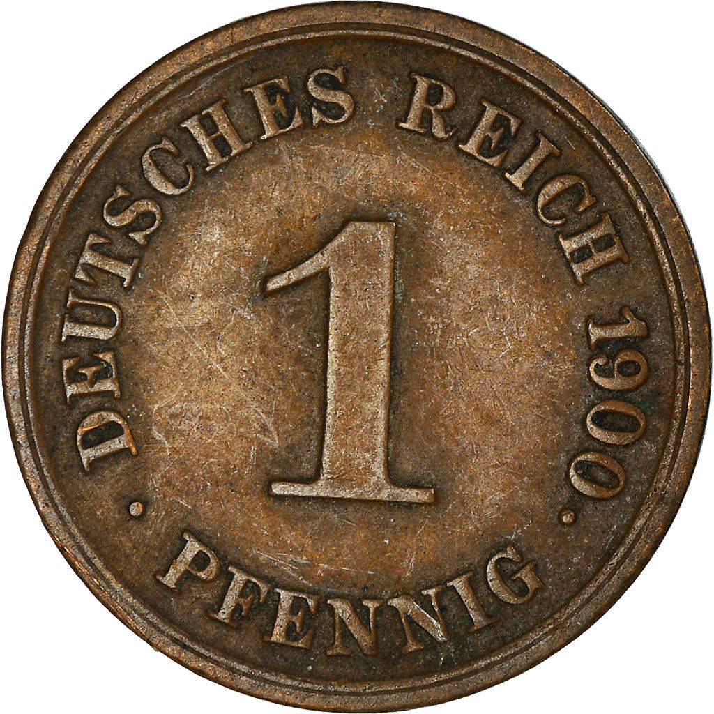 German Empire 1 Pfennig Coin | Deutsches Reich | Wilhelm II | Type 2 | KM10 1890 - 1916