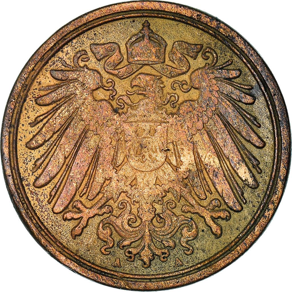 German Empire 1 Pfennig Coin | Deutsches Reich | Wilhelm II | Type 2 | KM10 1890 - 1916