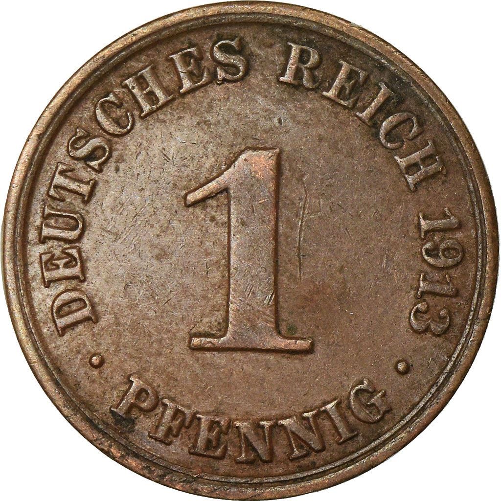 German Empire 1 Pfennig Coin | Deutsches Reich | Wilhelm II | Type 2 | KM10 1890 - 1916