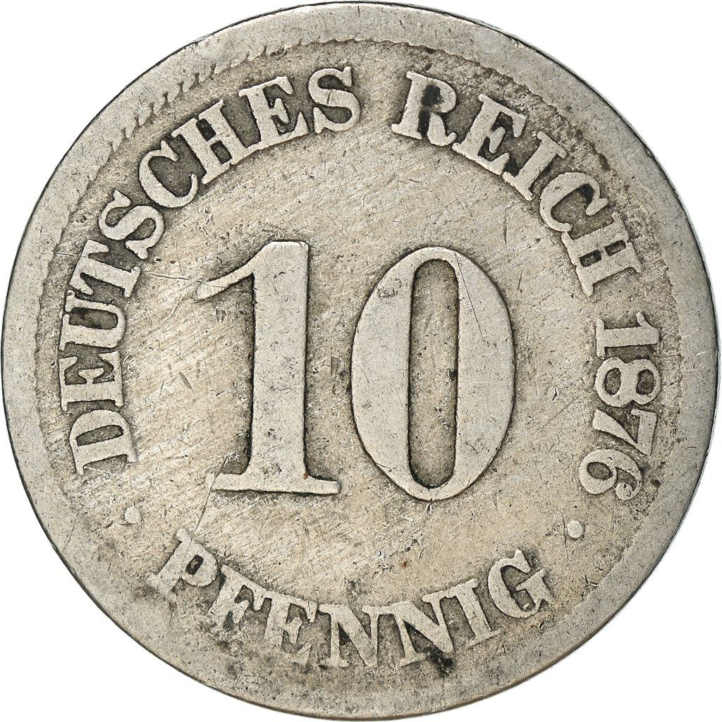 German Empire 10 Pfennig Coin | Deutsches Reich | Wilhelm I Type 1 | KM4 | 1873 - 1889