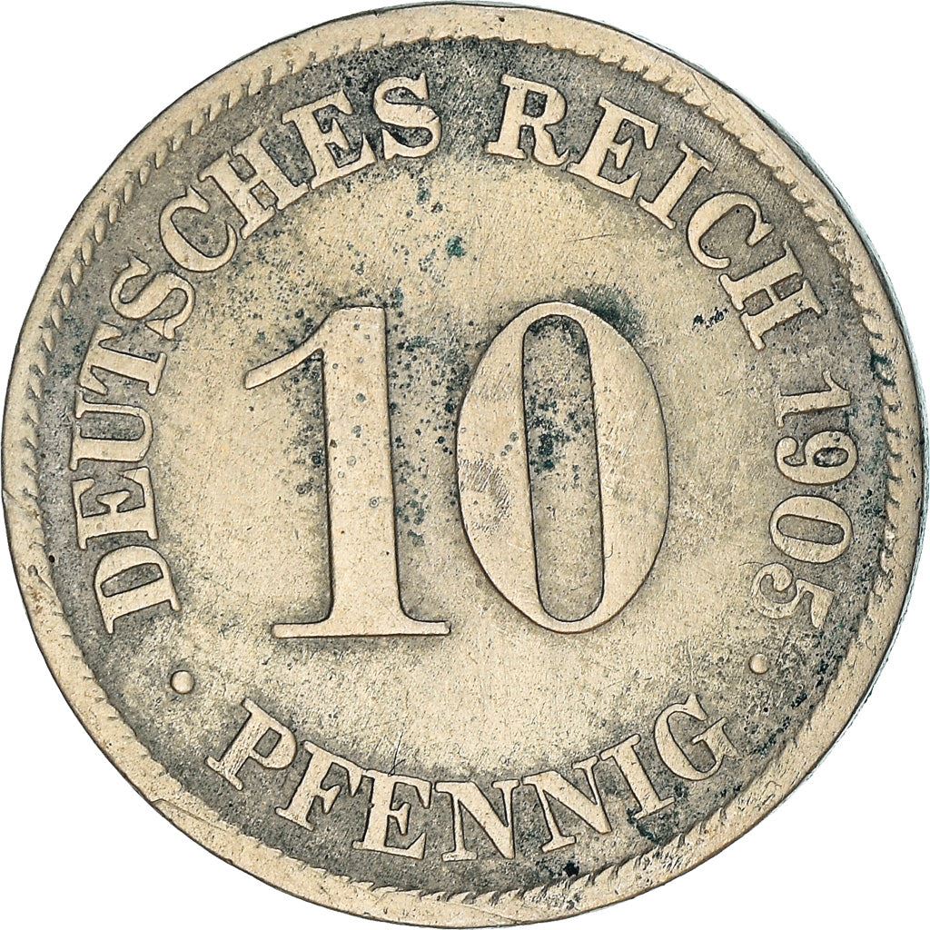 German Empire 10 Pfennig Coin | Deutsches Reich | Wilhelm II | Type 2 | KM12 1890 - 1916