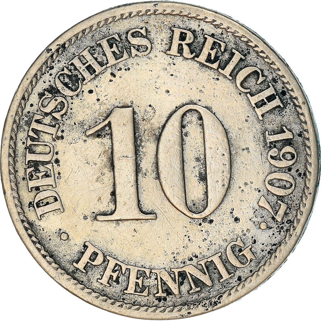 German Empire 10 Pfennig Coin | Deutsches Reich | Wilhelm II | Type 2 | KM12 1890 - 1916