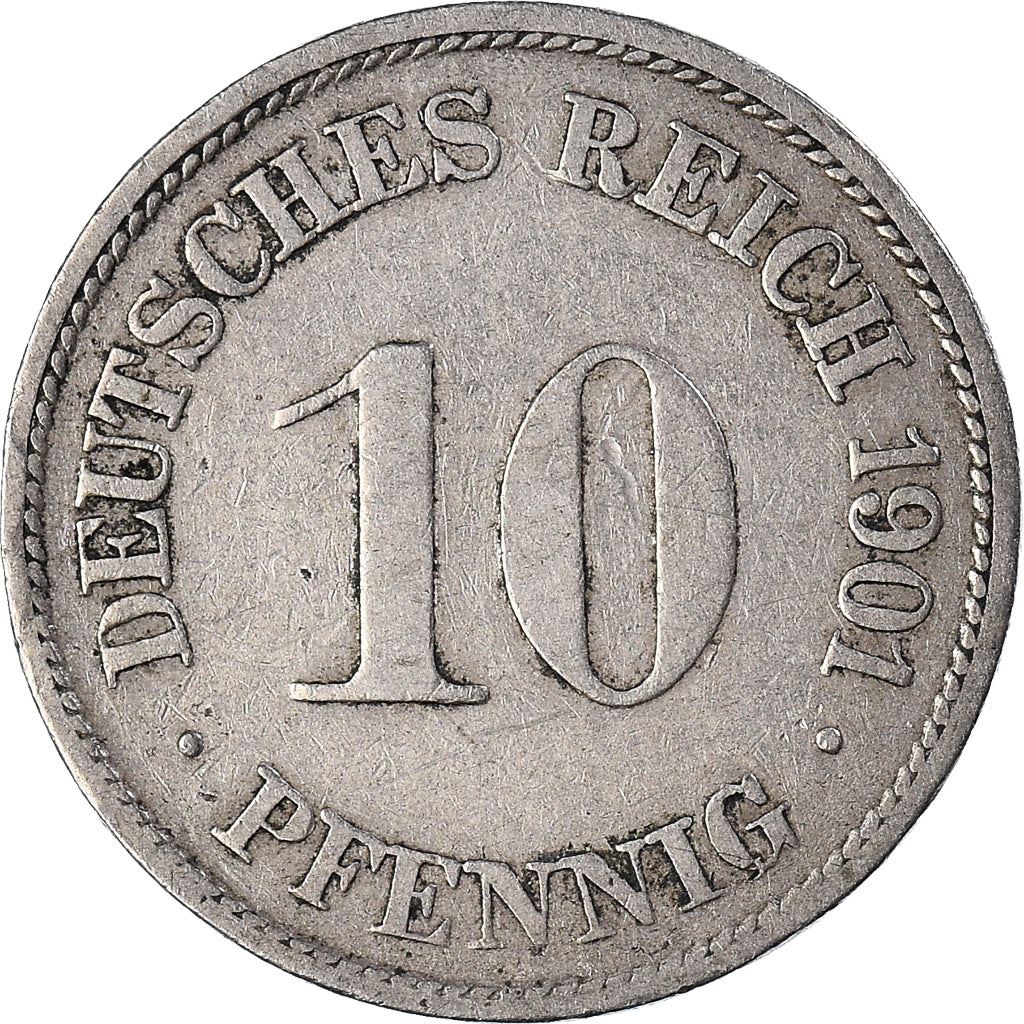 German Empire 10 Pfennig Coin | Deutsches Reich | Wilhelm II | Type 2 | KM12 1890 - 1916