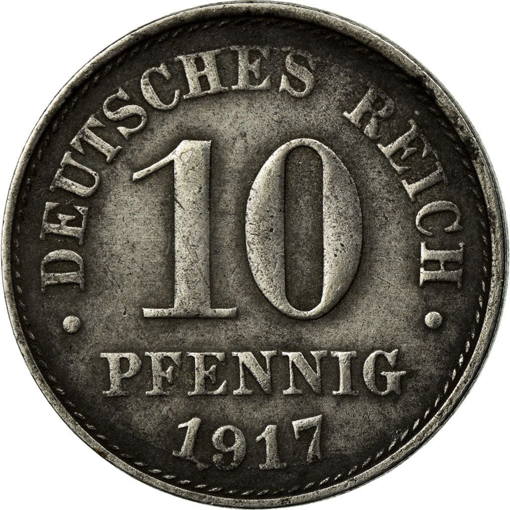 German Empire 10 Pfennig Coin | Deutsches Reich | Wilhelm II | Type 2 | KM20 | 1916 - 1922