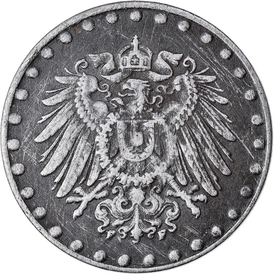 German Empire 10 Pfennig Coin | Deutsches Reich | Wilhelm II | Type 2 | KM20 | 1916 - 1922