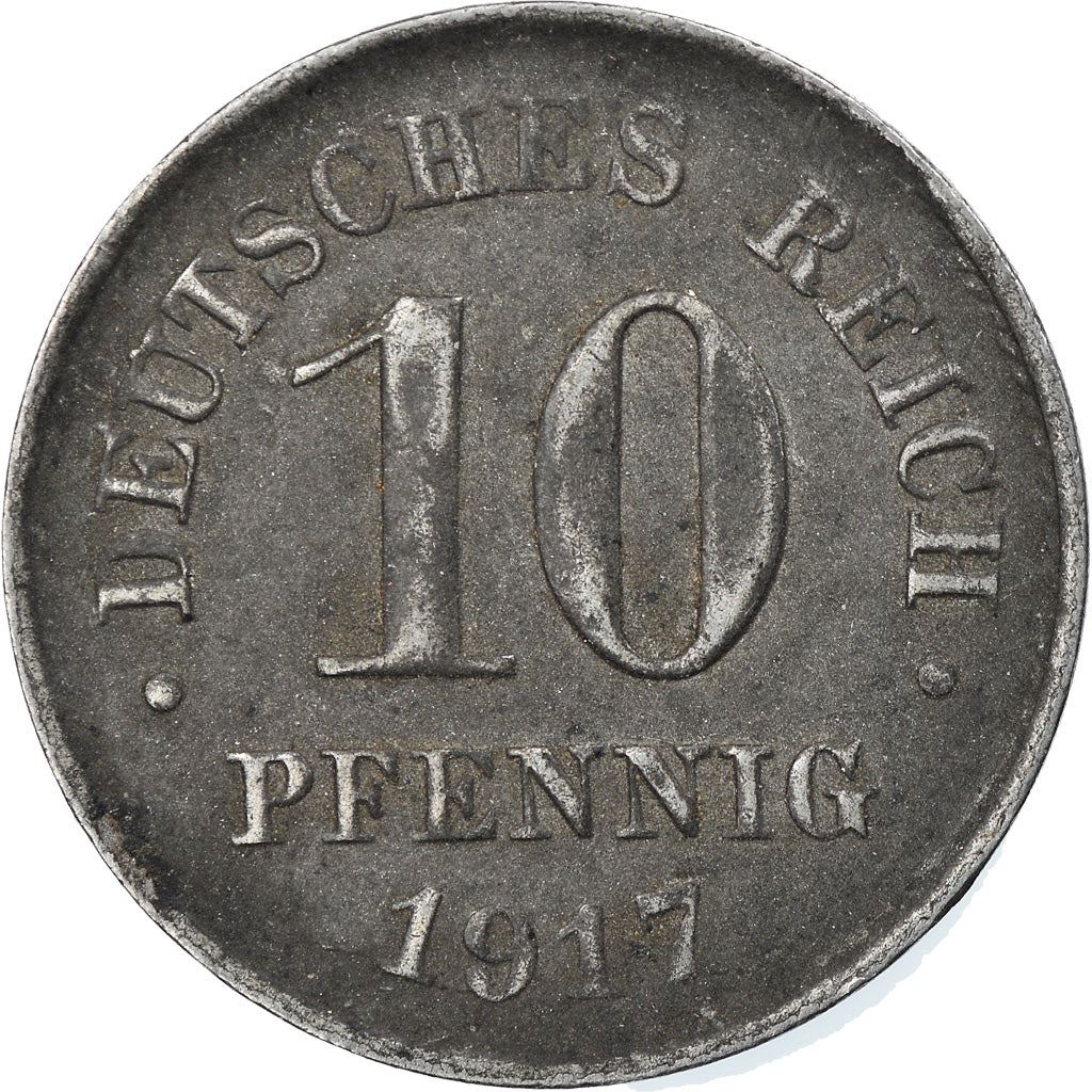 German Empire 10 Pfennig Coin | Deutsches Reich | Wilhelm II | Type 2 | KM20 | 1916 - 1922